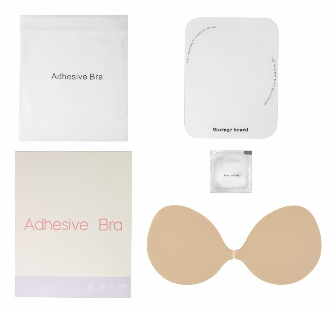 Flaty sticky bra complete set with storage board and adhesive gel
